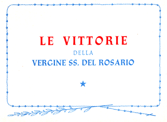 Le Vittorie della Vergine SS. del Rosario